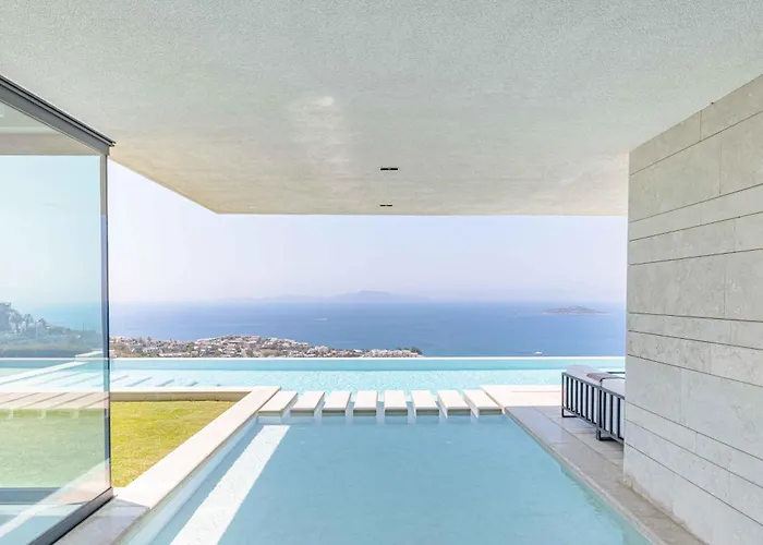 Villa View Bodrum Infinity Pool Sunset Over Greek Islands Private Concierge Breakfast Up To 10 Guests Villa Bodrum