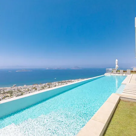 View Infinity Pool Sunset Over Greek Islands Private Concierge Breakfast Up To 10 Guests 빌라 Bodrum