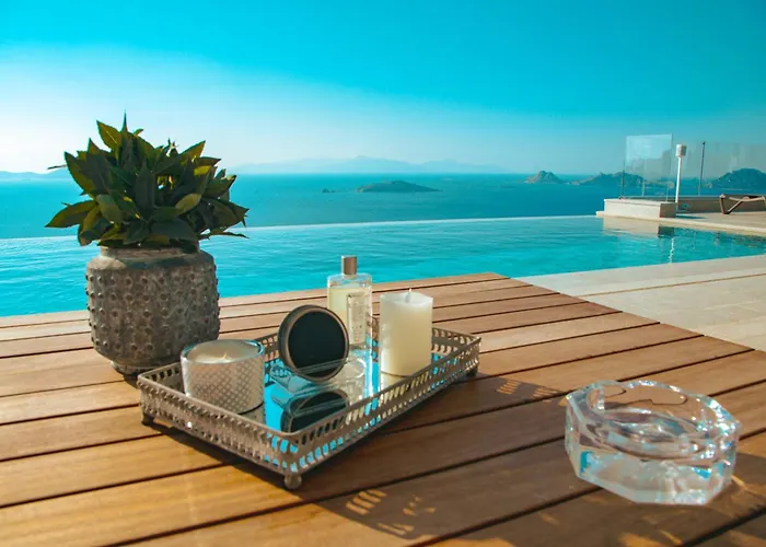View Infinity Pool Sunset Over Greek Islands Private Concierge Breakfast Up To 10 Guests 博德鲁姆