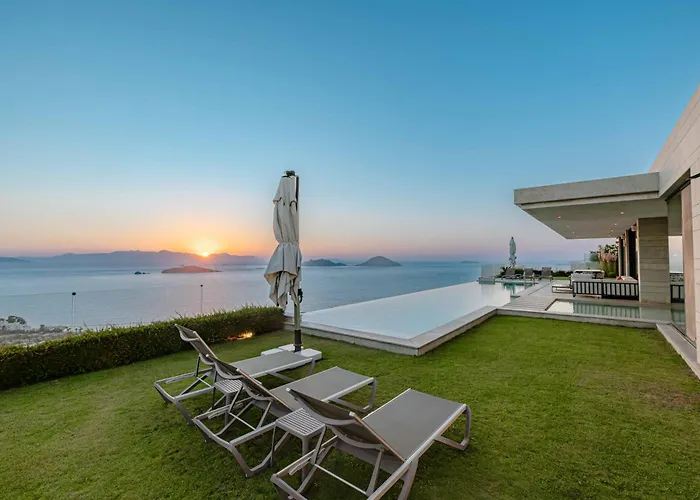 别墅 View Infinity Pool Sunset Over Greek Islands Private Concierge Breakfast Up To 10 Guests 博德鲁姆
